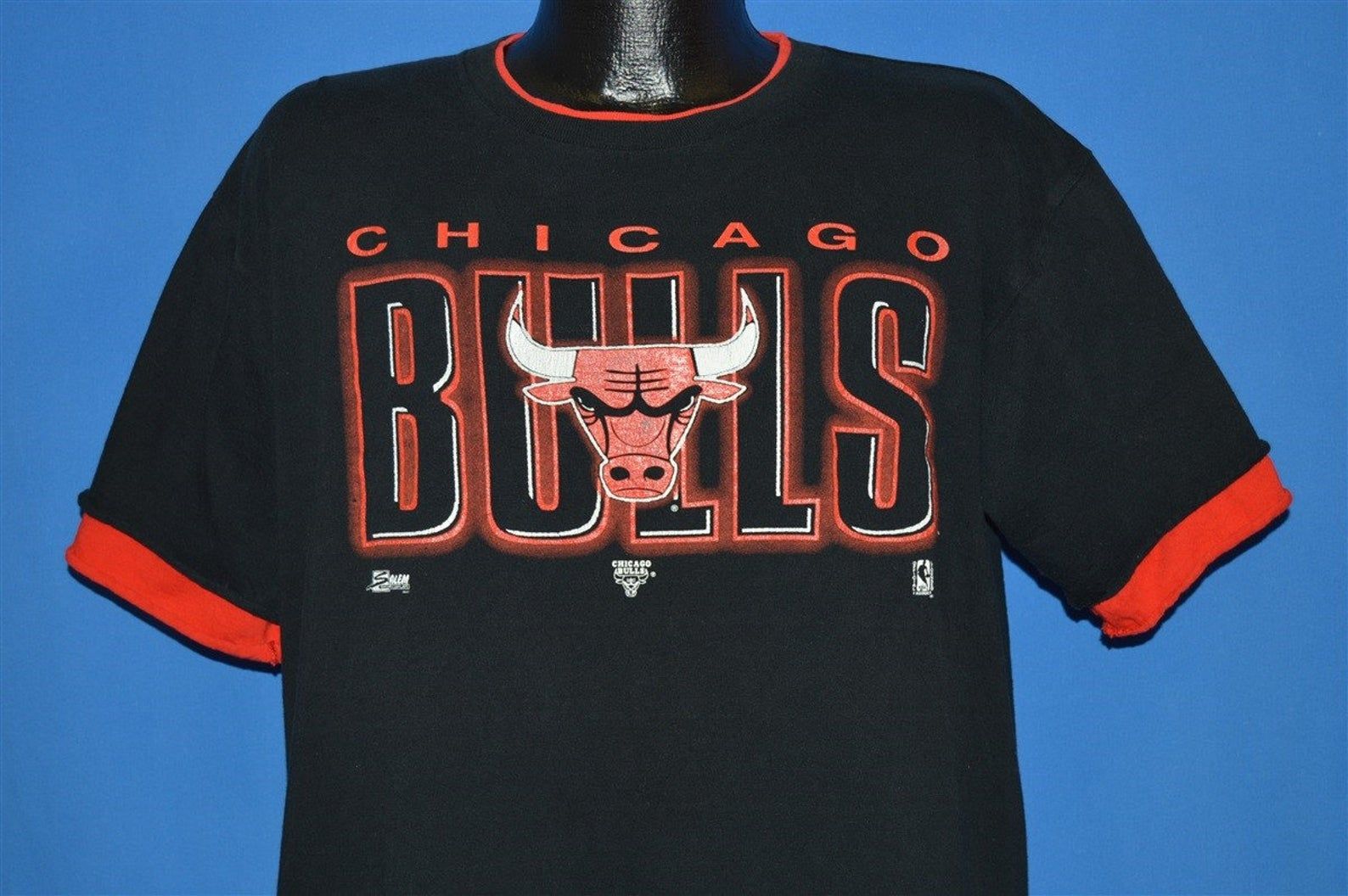 90S Chicago Bulls Roll Up Sleeve T-Shirt
