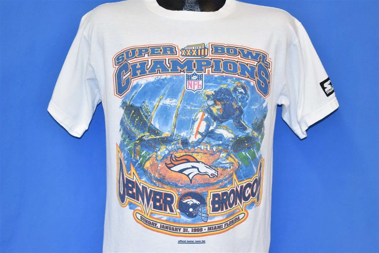 90S Denver Broncos Super Bowl Xxxiii Champions 1999 T-Shirt Extra