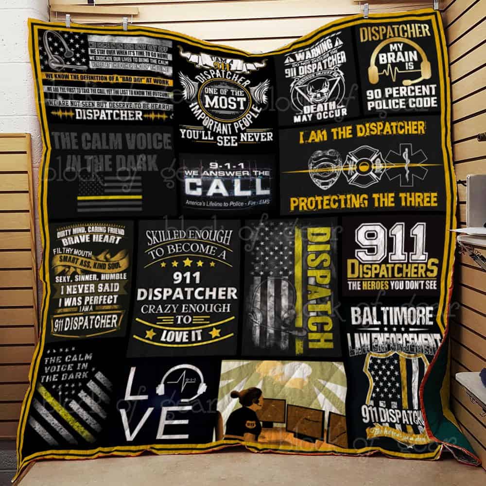 911 Dispatcher 3D Quilt Blanket