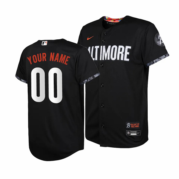 Baltimore Orioles Custom 2023 City Connect Cool Base Jersey Black