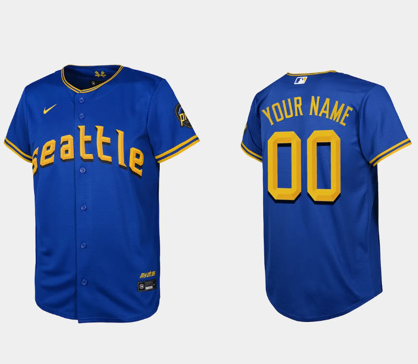 Seattle Mariners Custom Royal 2023 City Connect Replica Jersey