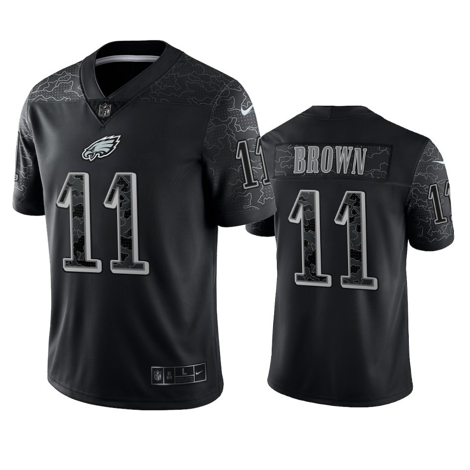 A.J. Brown 11 Philadelphia Eagles Black Reflective Limited Stitched Jersey – Men