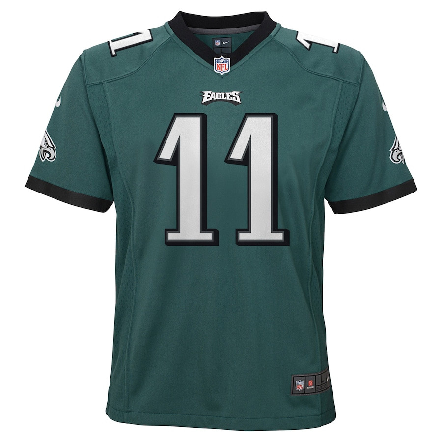 A.J. Brown 11 Philadelphia Eagles Game Youth Stitched Jersey – Midnight Green
