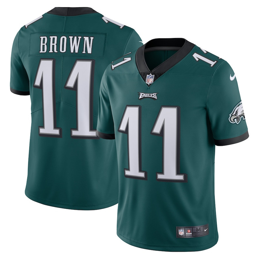 A.J. Brown 11 Philadelphia Eagles Men’s Vapor Limited Stitched Jersey – Midnight Green