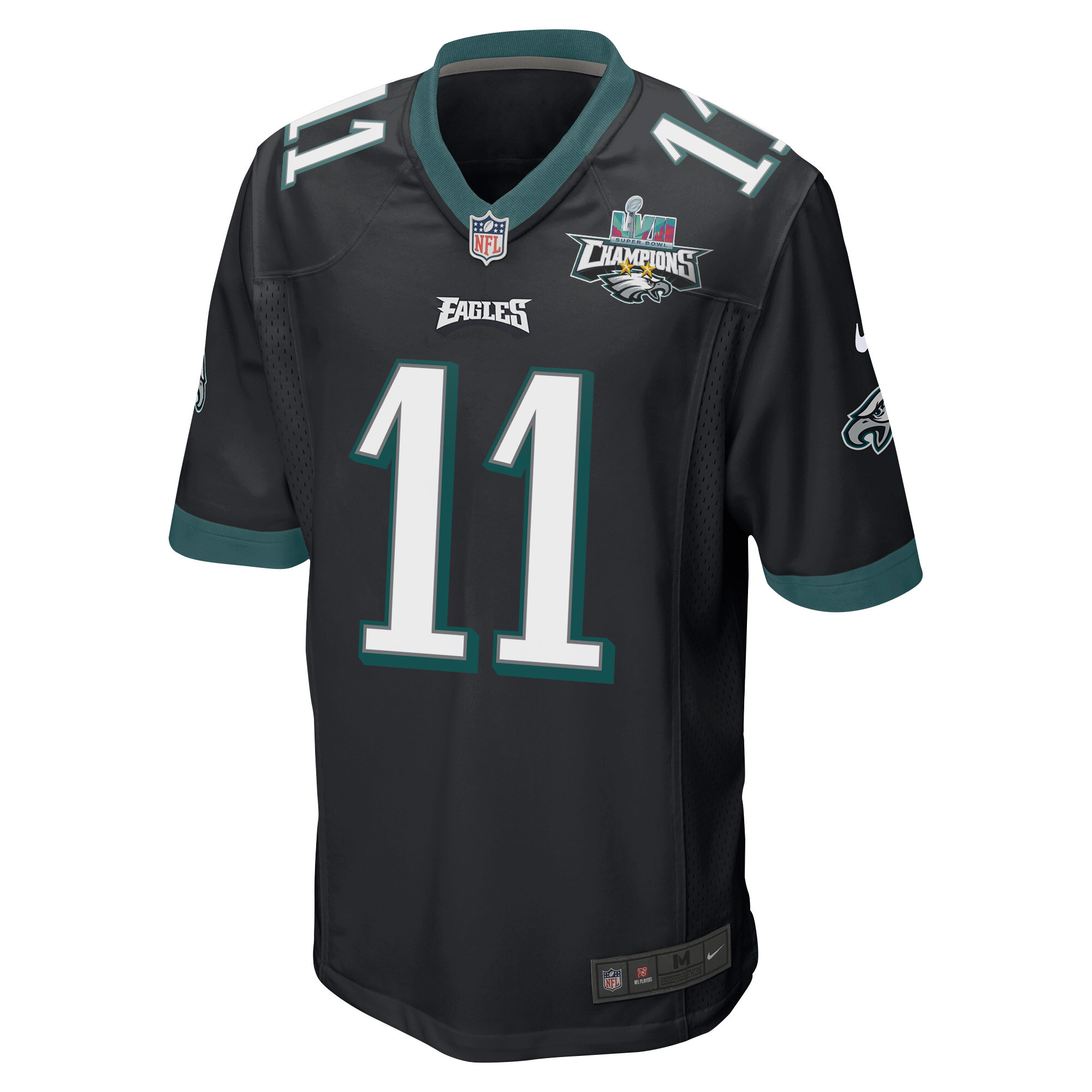 A.J. Brown 11 Philadelphia Eagles Super Bowl LVII Champions 2 Stars Men Game Stitched Jersey – Black