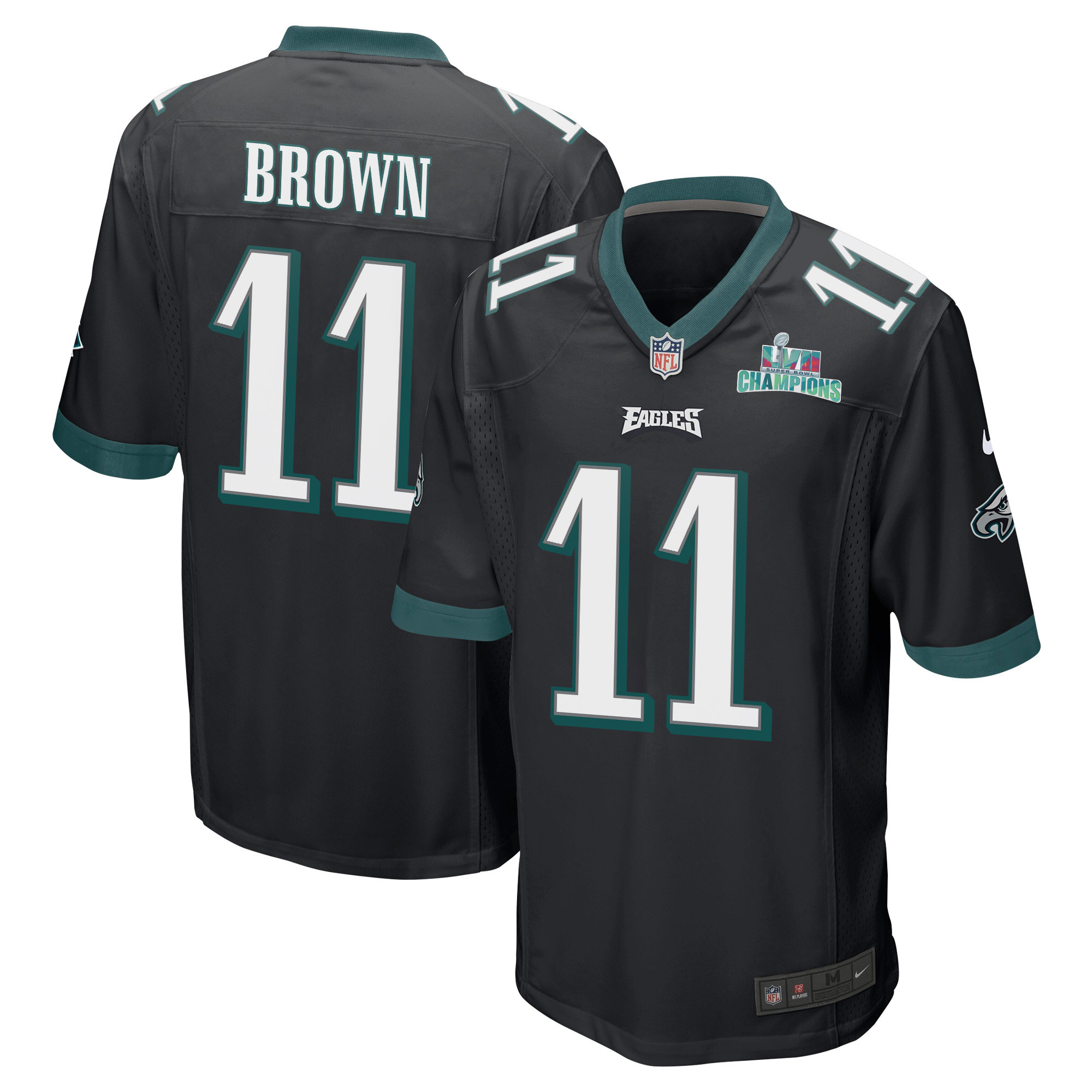 A.J. Brown 11 Philadelphia Eagles Super Bowl LVII Champions Men Game Stitched Jersey – Black