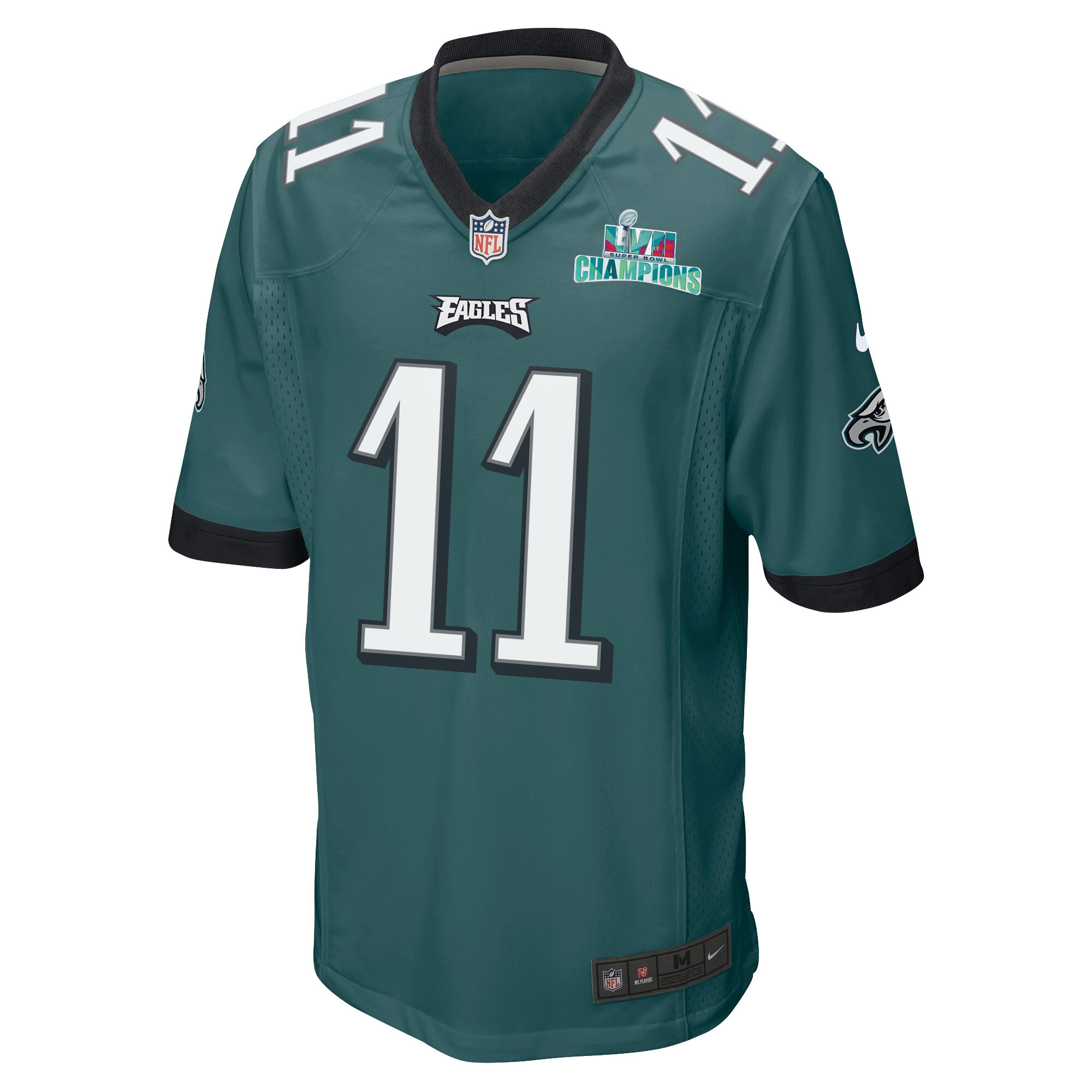 A.J. Brown 11 Philadelphia Eagles Super Bowl LVII Champions Men Game Stitched Jersey – Midnight Green
