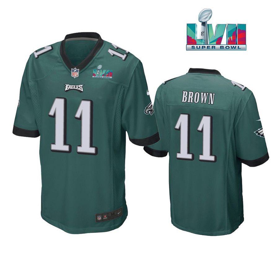 A.J. Brown 11 Philadelphia Eagles Super Bowl LVII Game Player Men Stitched Jersey – Green