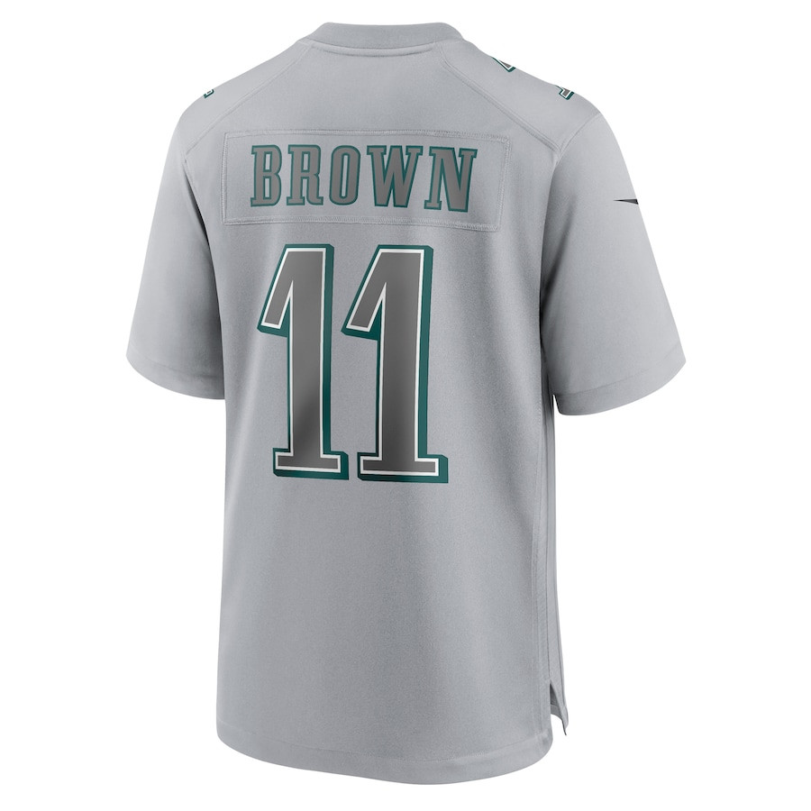 A.J. Brown 11 Philadelphia Eagles Super Bowl LVII Patch Atmosphere Fashion Game Stitched Jersey – Gray