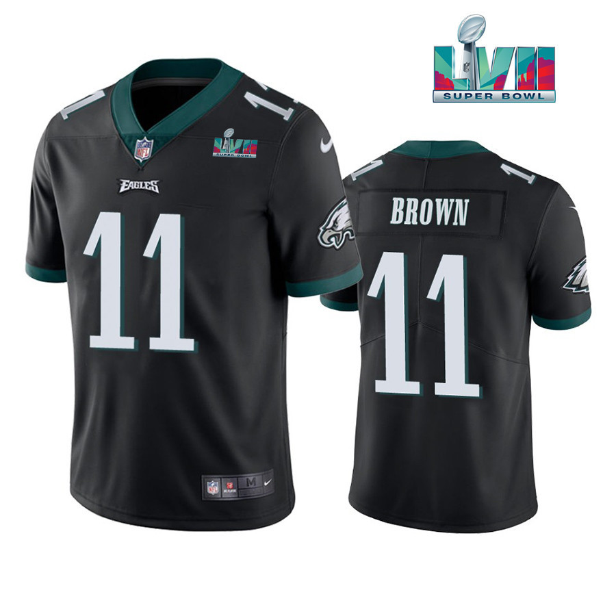 A.J. Brown 11 Philadelphia Eagles Super Bowl LVII Vapor Limited Men Stitched Jersey – Black