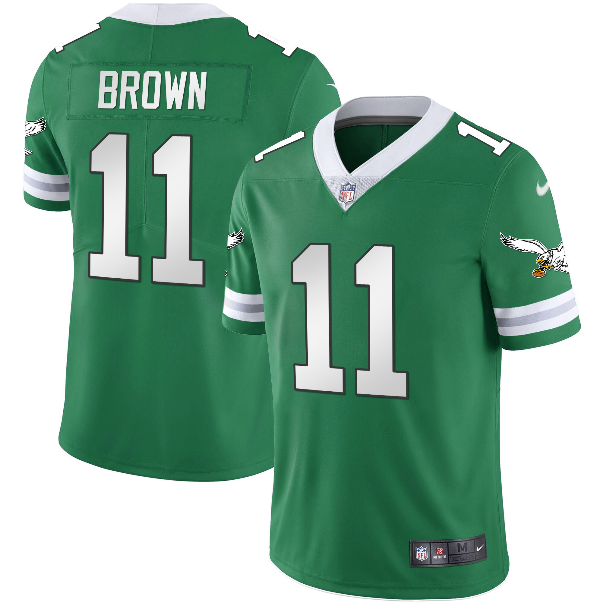 A.J. Brown Men's Philadelphia Eagles Gold & Kelly Vapor Throwback Kelly Green Jersey - All Stitched