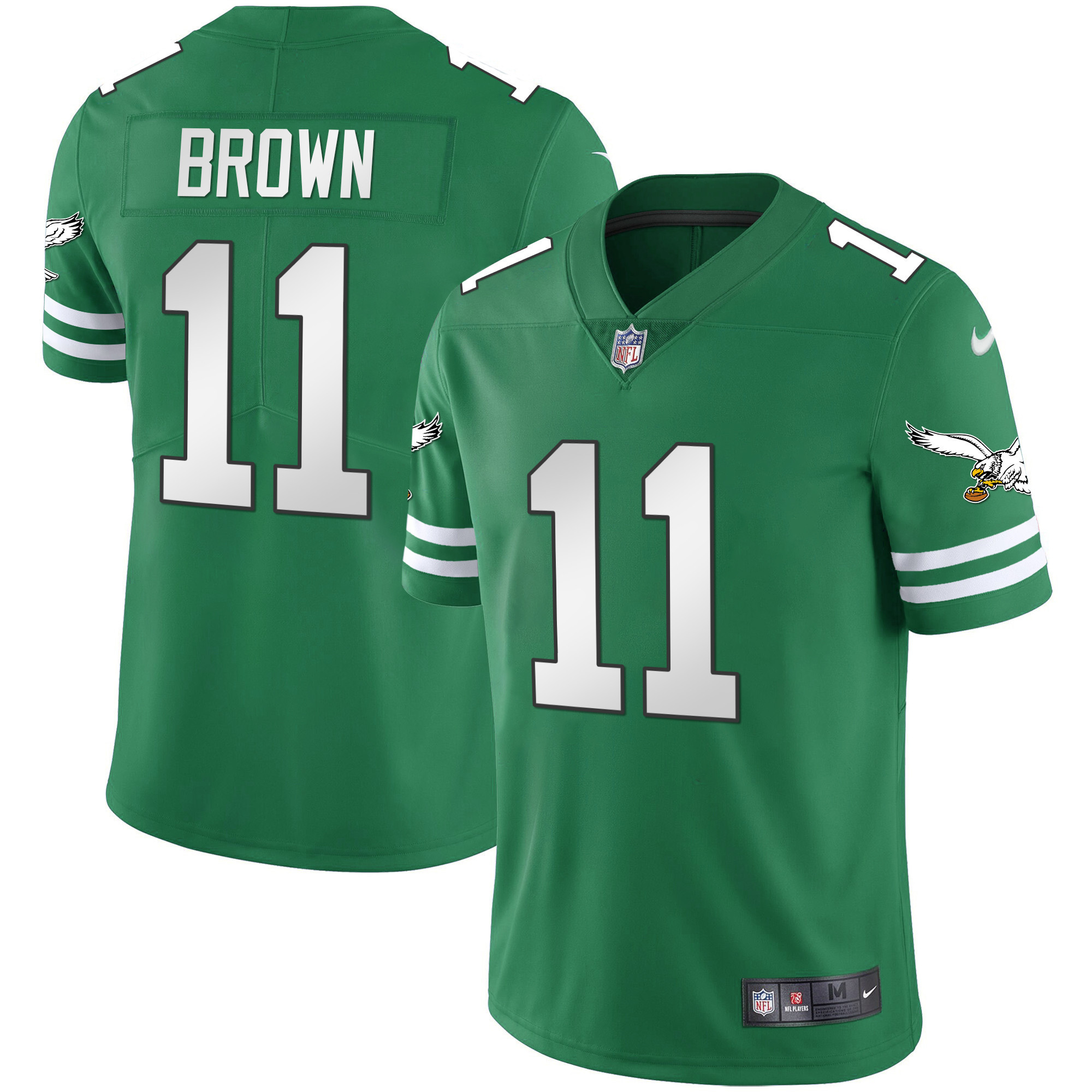 A.J. Brown Men's Philadelphia Eagles Gold & Kelly Vapor V2 Kelly Green Jersey - All Stitched