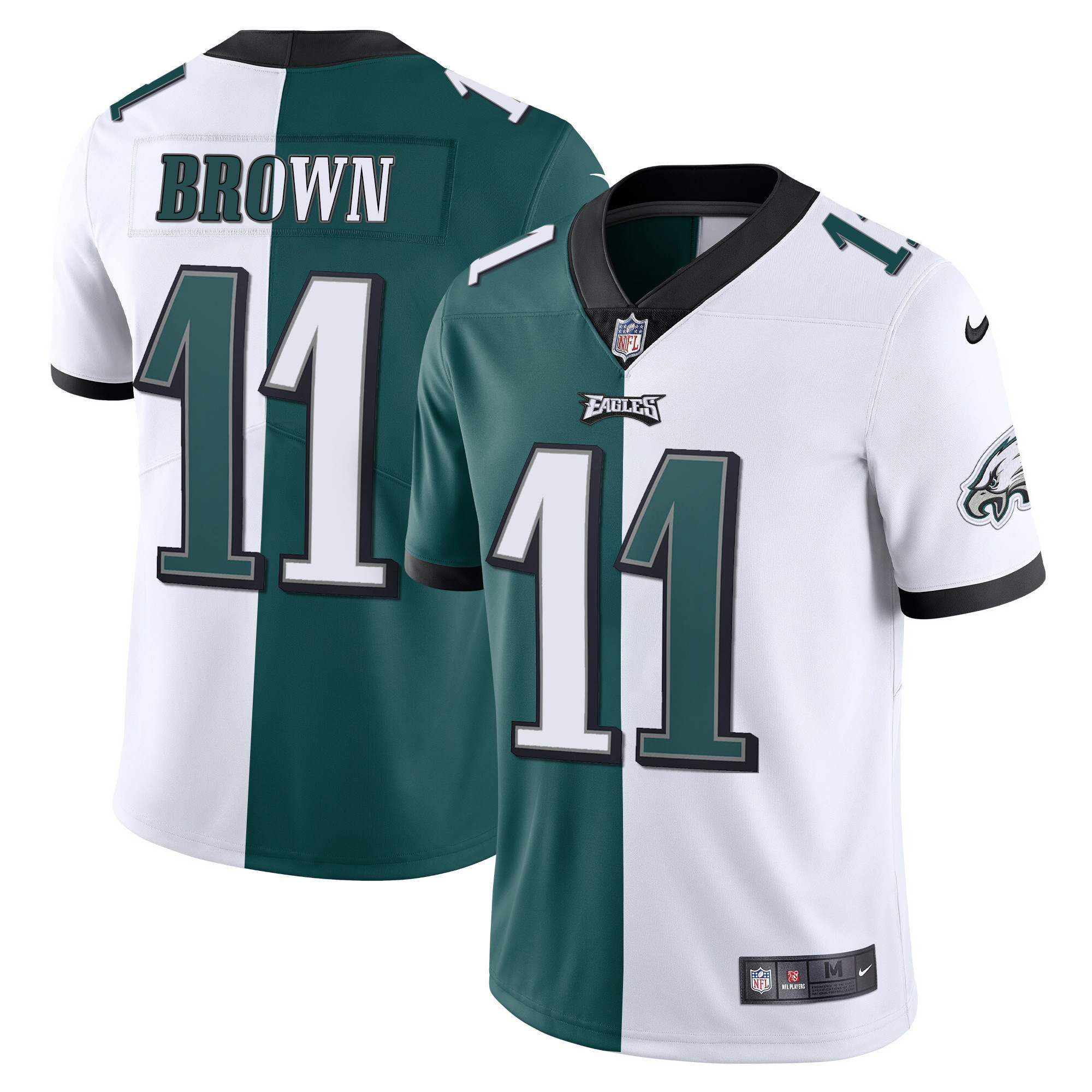 A.J. Brown Men's Philadelphia Eagles Gold & Split Vapor Jersey - All Stitched