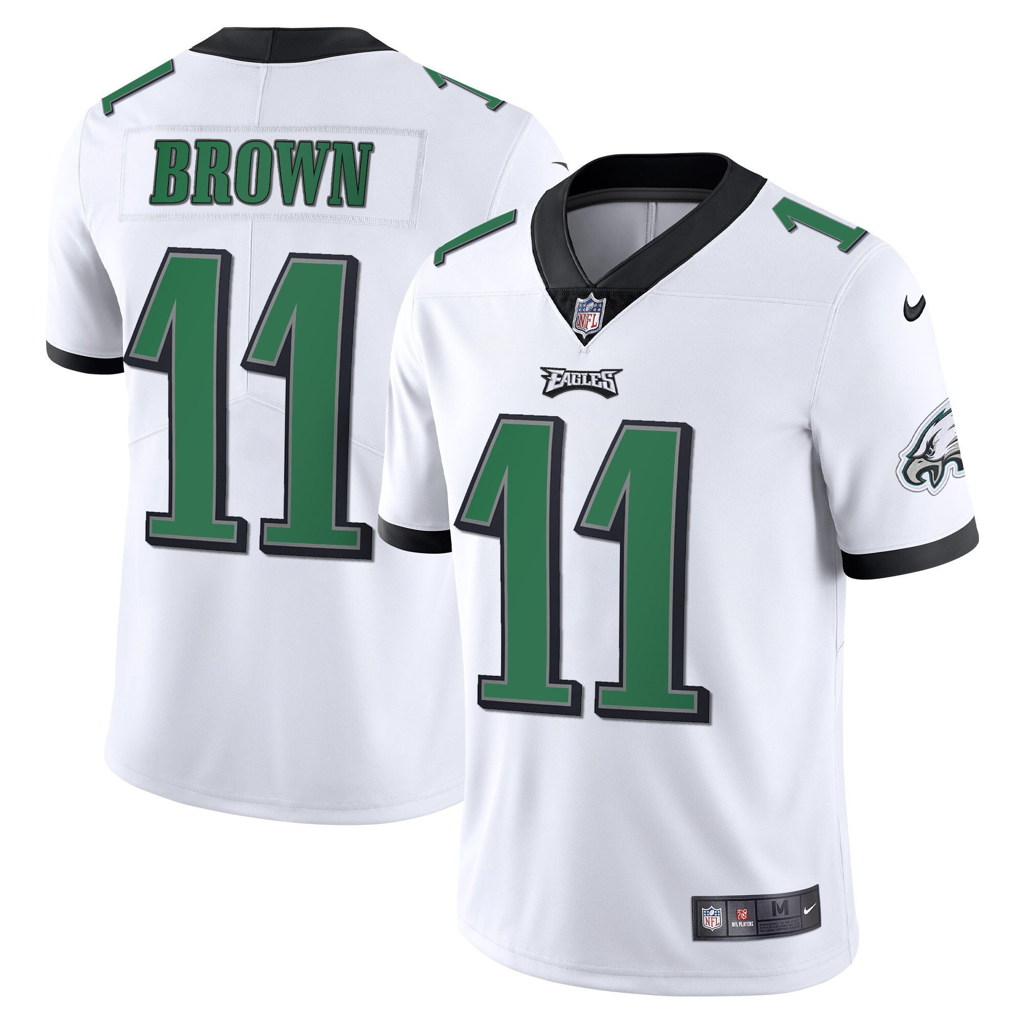A.J. Brown Men's Philadelphia Eagles Kelly Green Limited White Jersey - All Stitched