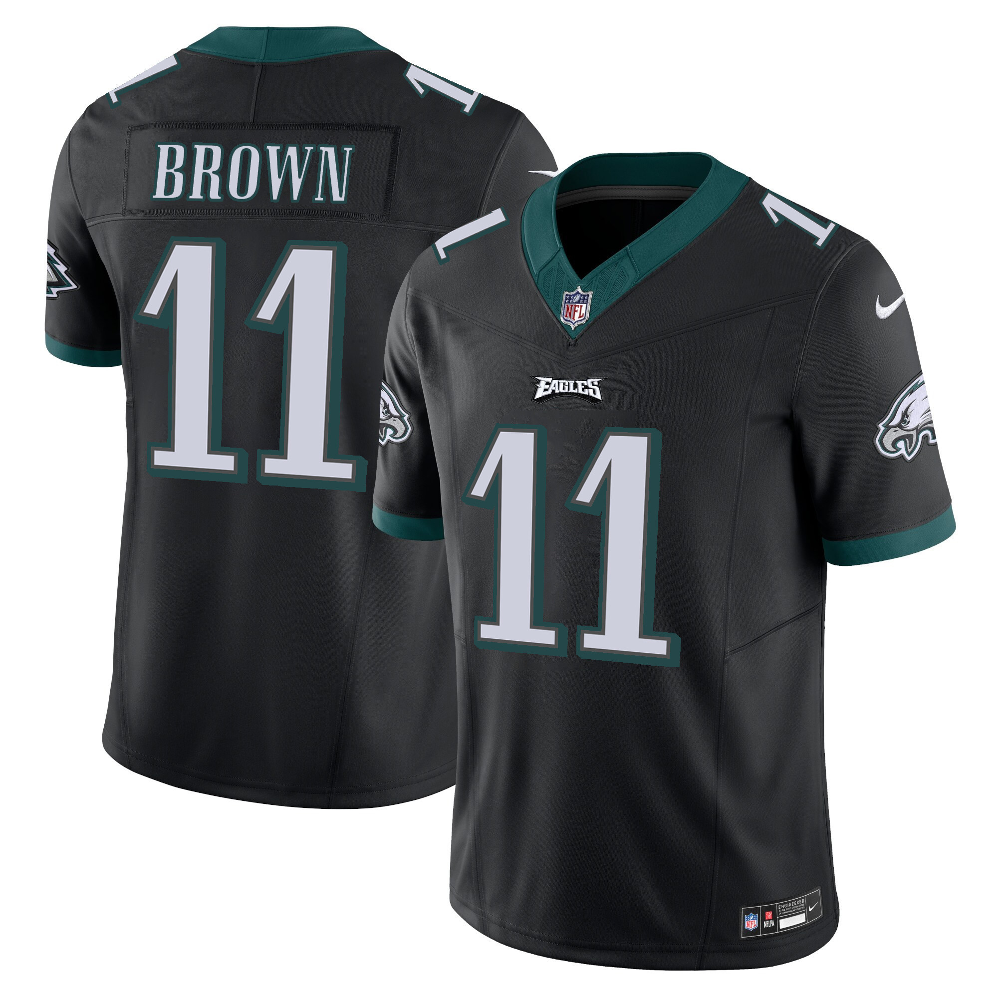 A.J. Brown Men's Philadelphia Eagles Vapor Limited Black Jersey - All Stitched