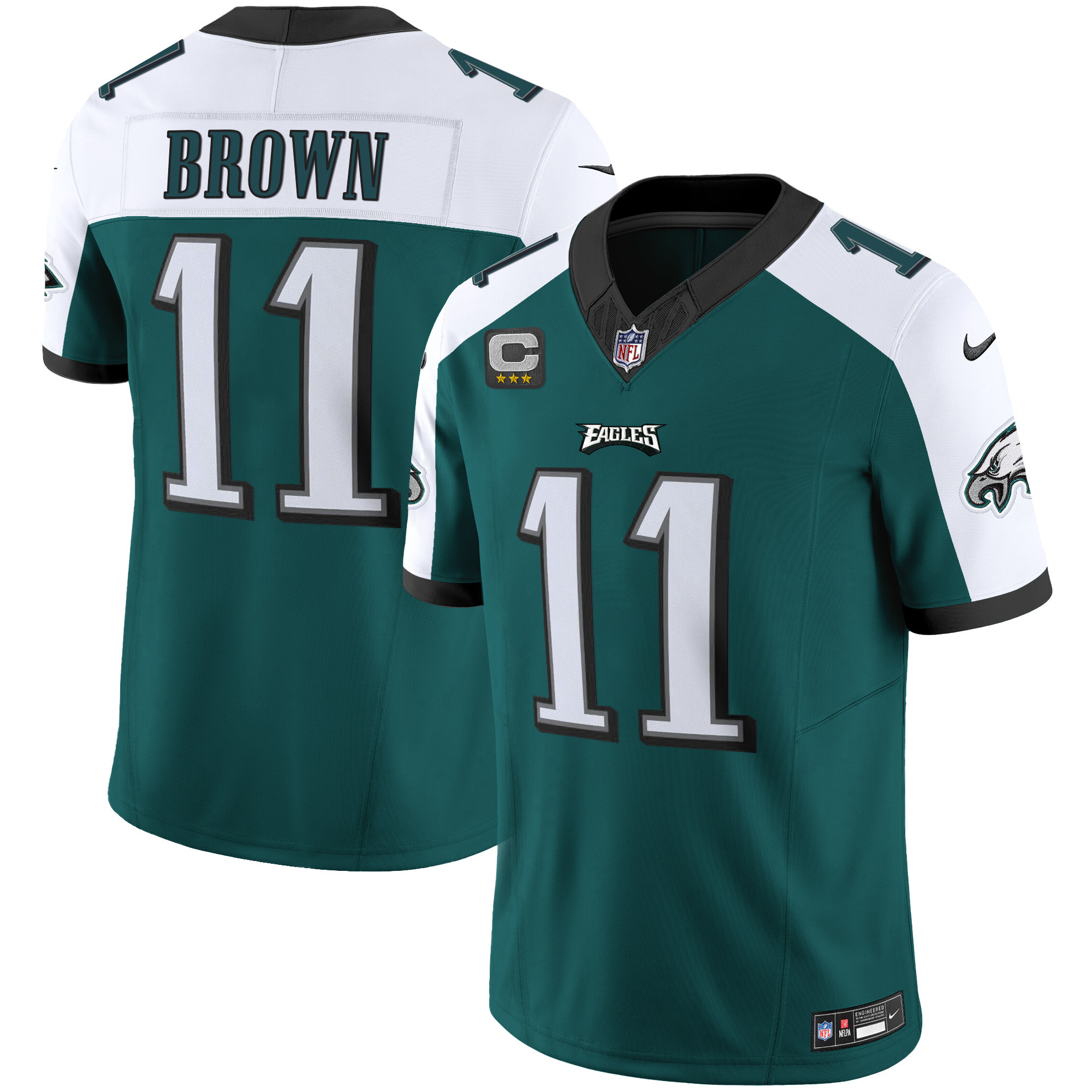 A.J. Brown Men's Philadelphia Eagles Vapor Limited Midnight Alternate Jersey - All Stitched