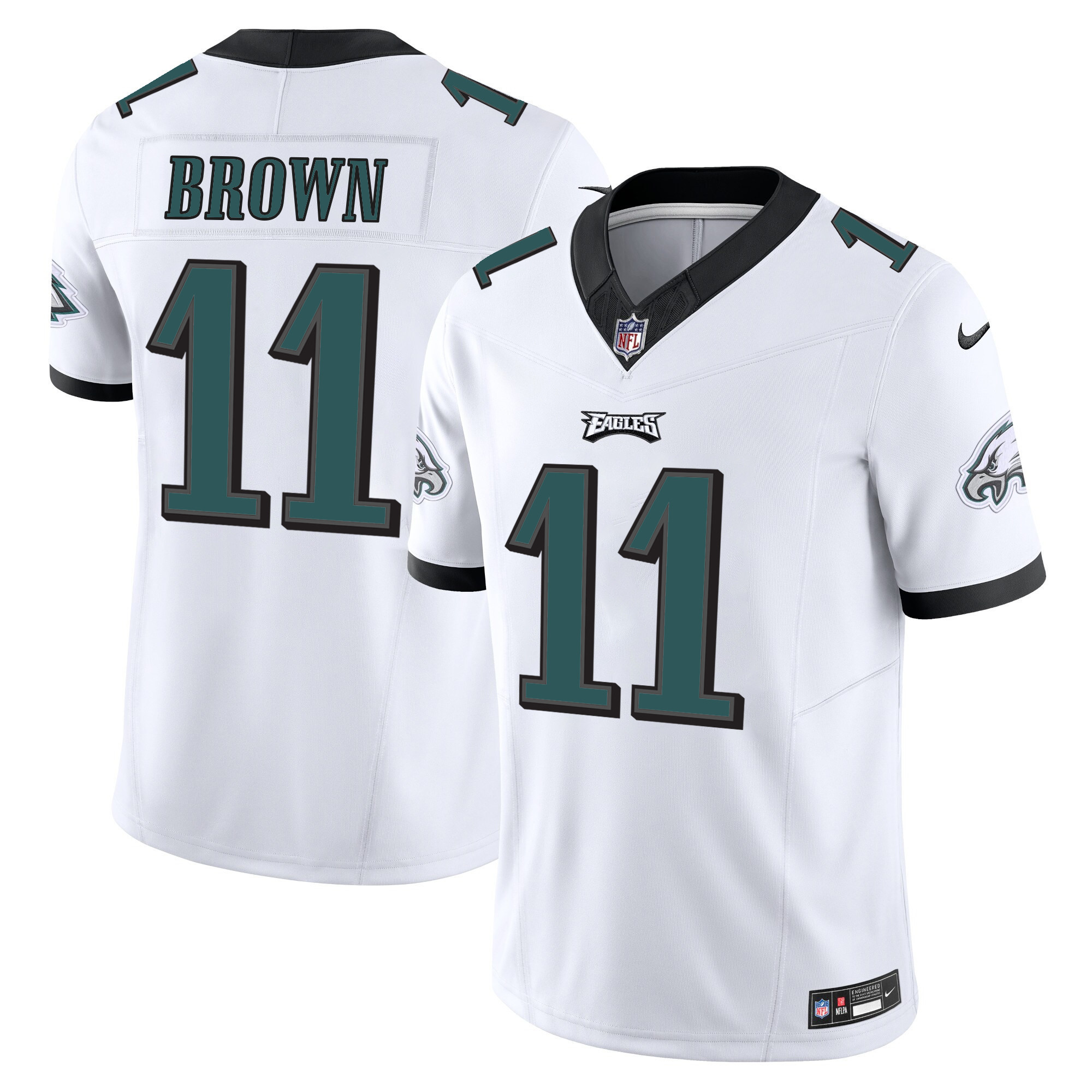 A.J. Brown Men's Philadelphia Eagles Vapor Limited White Jersey - All Stitched