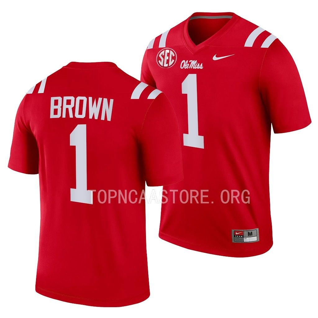 A.J. Brown Ole Miss Rebels Legend  #1 Jersey Men’s Red NFL Alumni Uniform