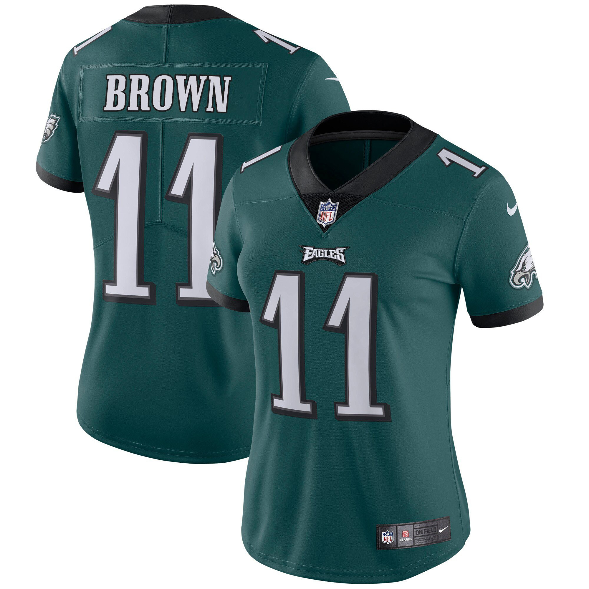 A.J. Brown Philadelphia Eagles Vapor Midnight Green Jersey - All Stitched