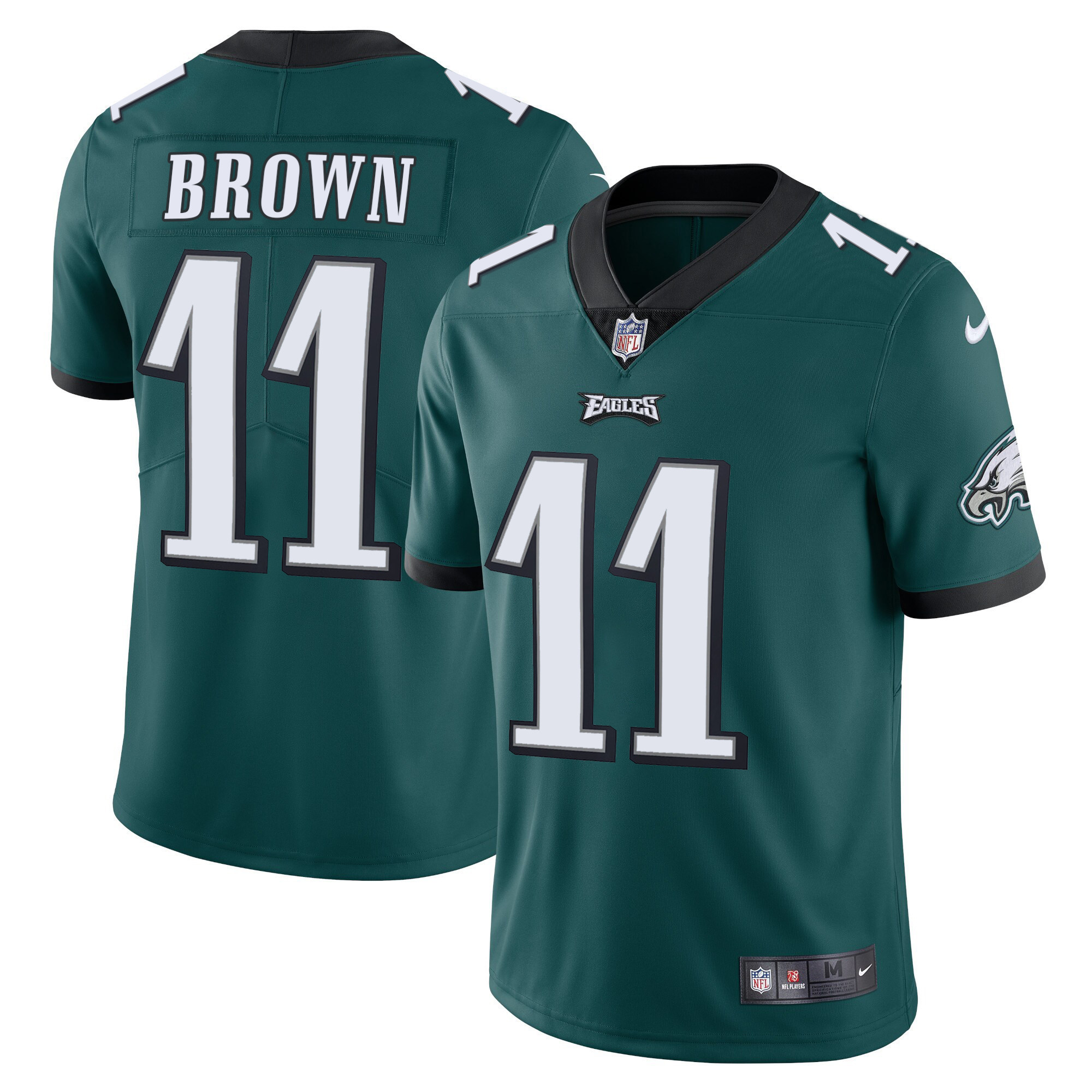 A.J. Brown Philadelphia Eagles Vapor Midnight Green Jersey - All Stitched