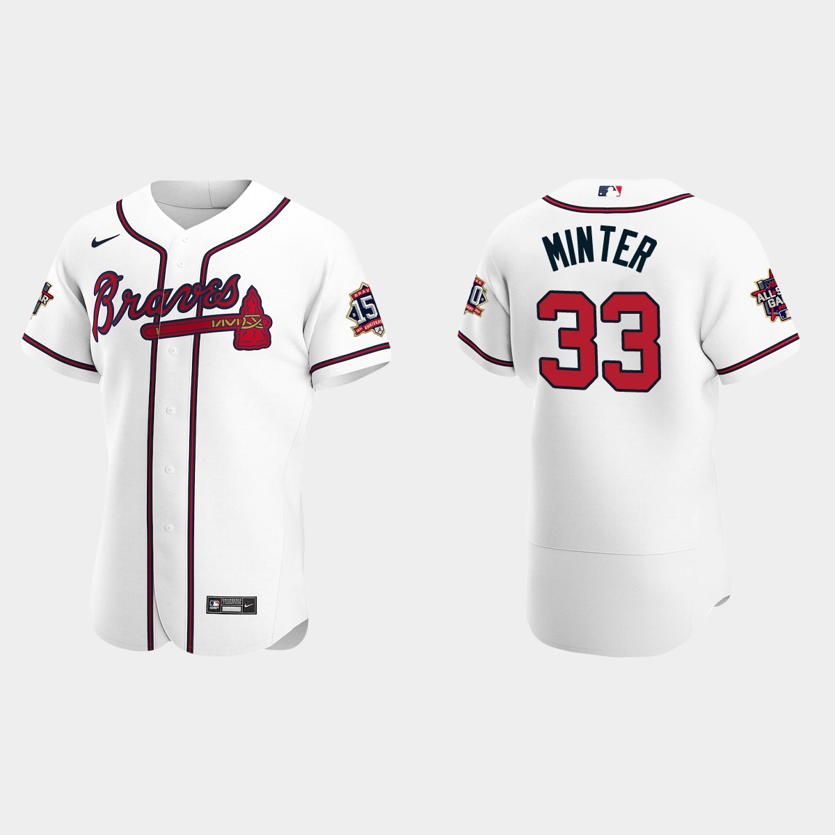 A.J. Minter #33 Atlanta Braves 2021 MLB All-Star Game Jersey – White