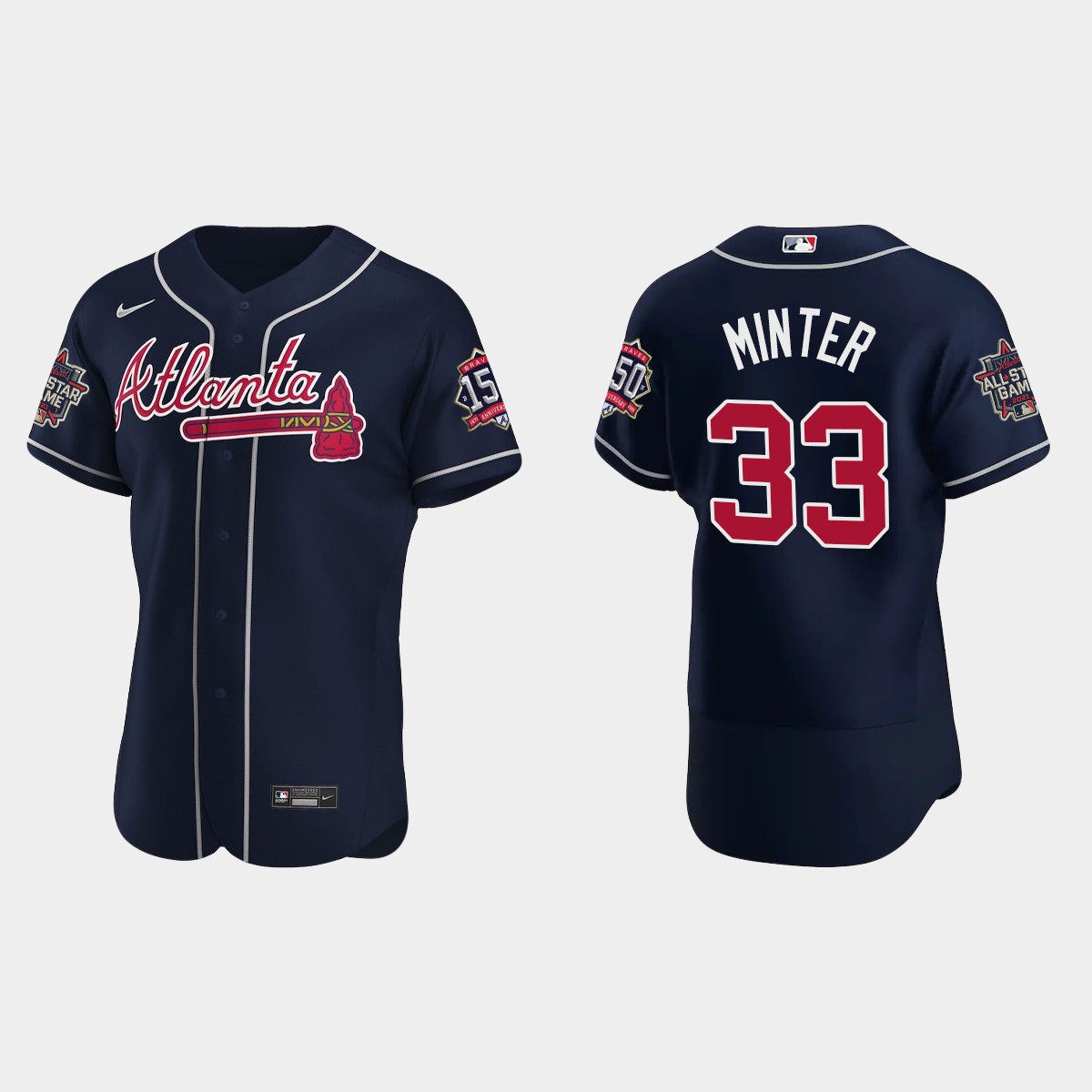 A.J. Minter #33 Atlanta Braves Team 2021 MLB All-Star Jersey – Navy