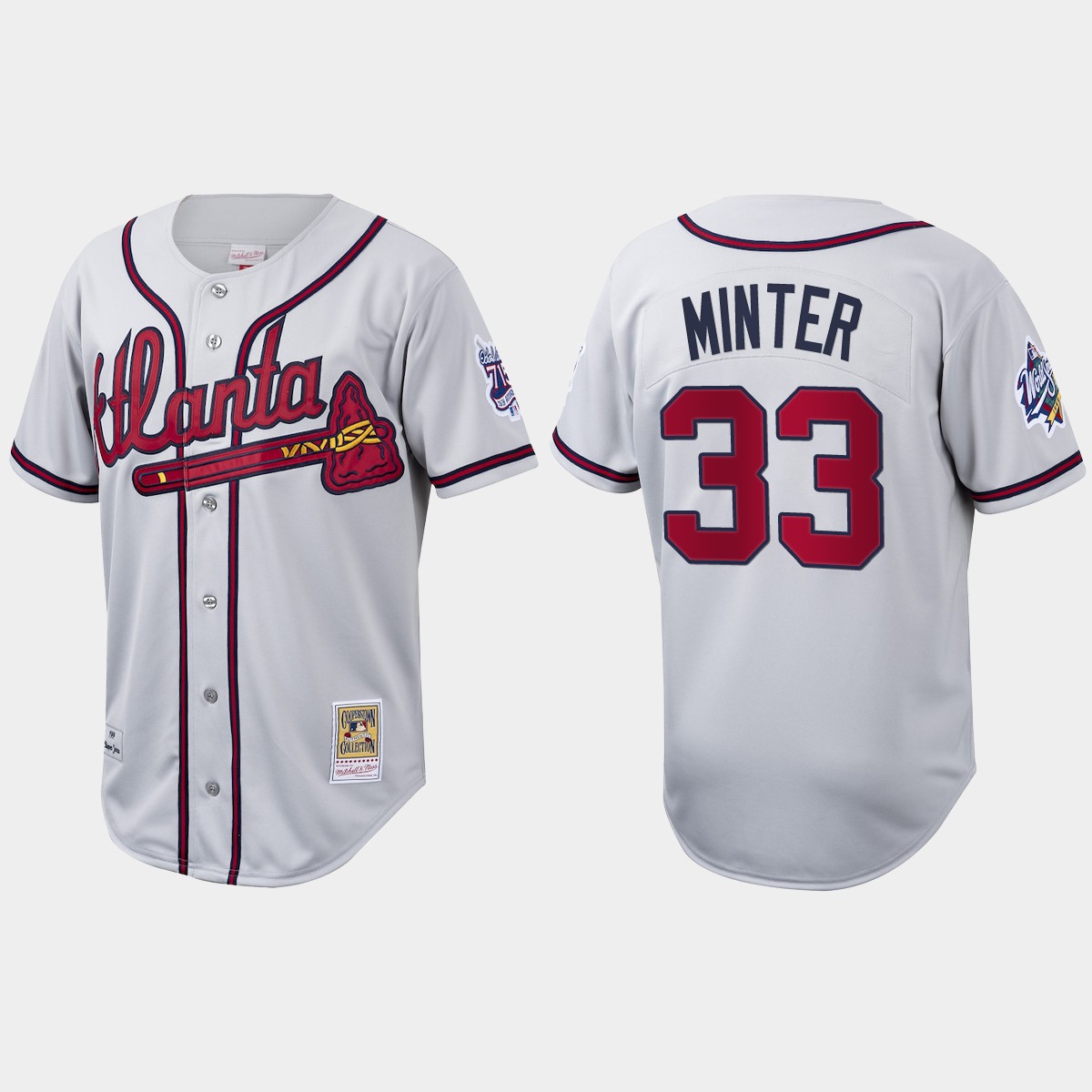 A.J. Minter Atlanta Braves Cooperstown Collection Jersey – White