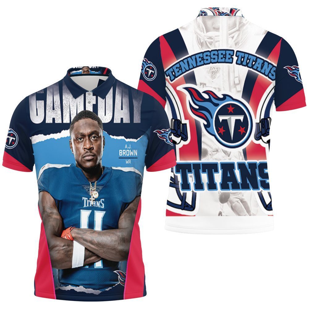 A.J.Brown 11 Tennessee Titans Afc South Division Super Bowl 2021 3D Polo Shirt