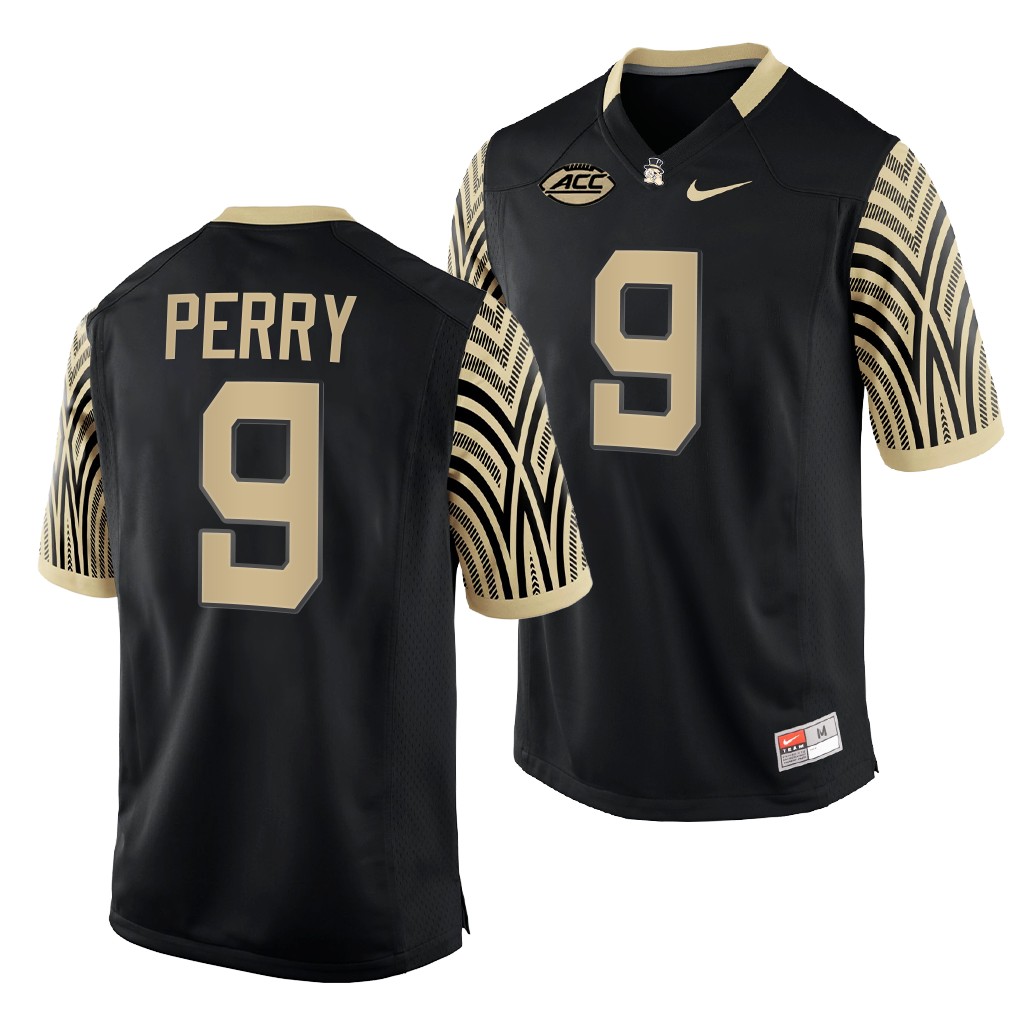 A.T. Perry Wake Forest Demon Deacons #9 Black Jersey 2022-23 College Men's Uniform