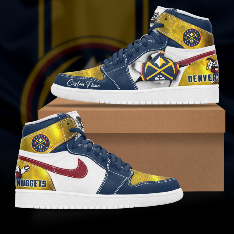 A Denver Nuggets AJ1 Custom Name Shoes