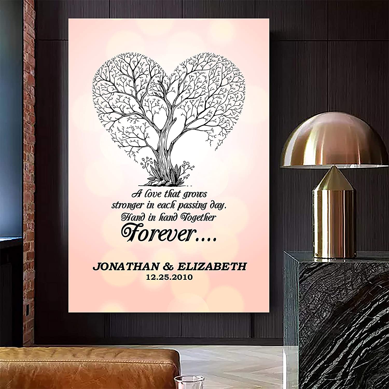 A Love That Grows Stronger in Each Passing Day, Hand in Hand Together Forever, Customized Couple Canvas, Home Decor Gift for Wife In Mother’s Day