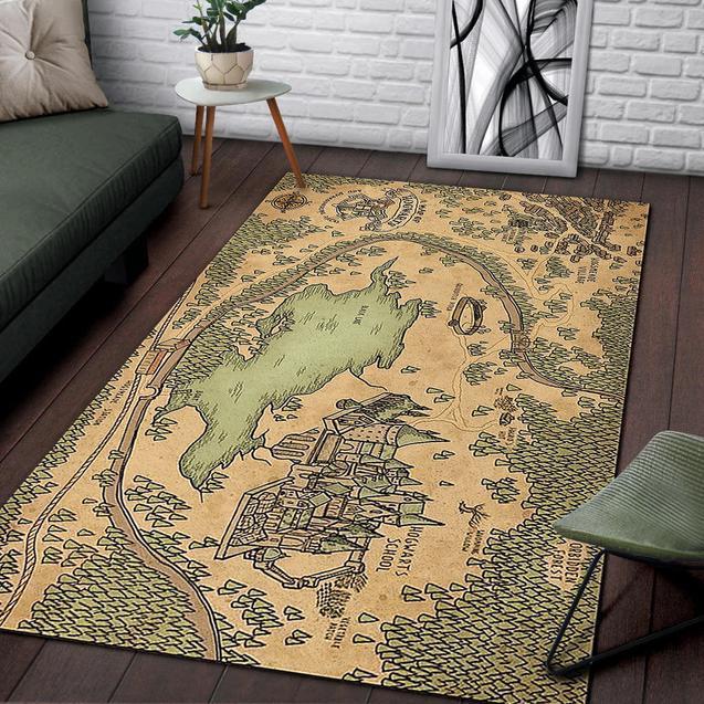 A Map Of Hogwarts And Surrounding Area Rectangle Rug