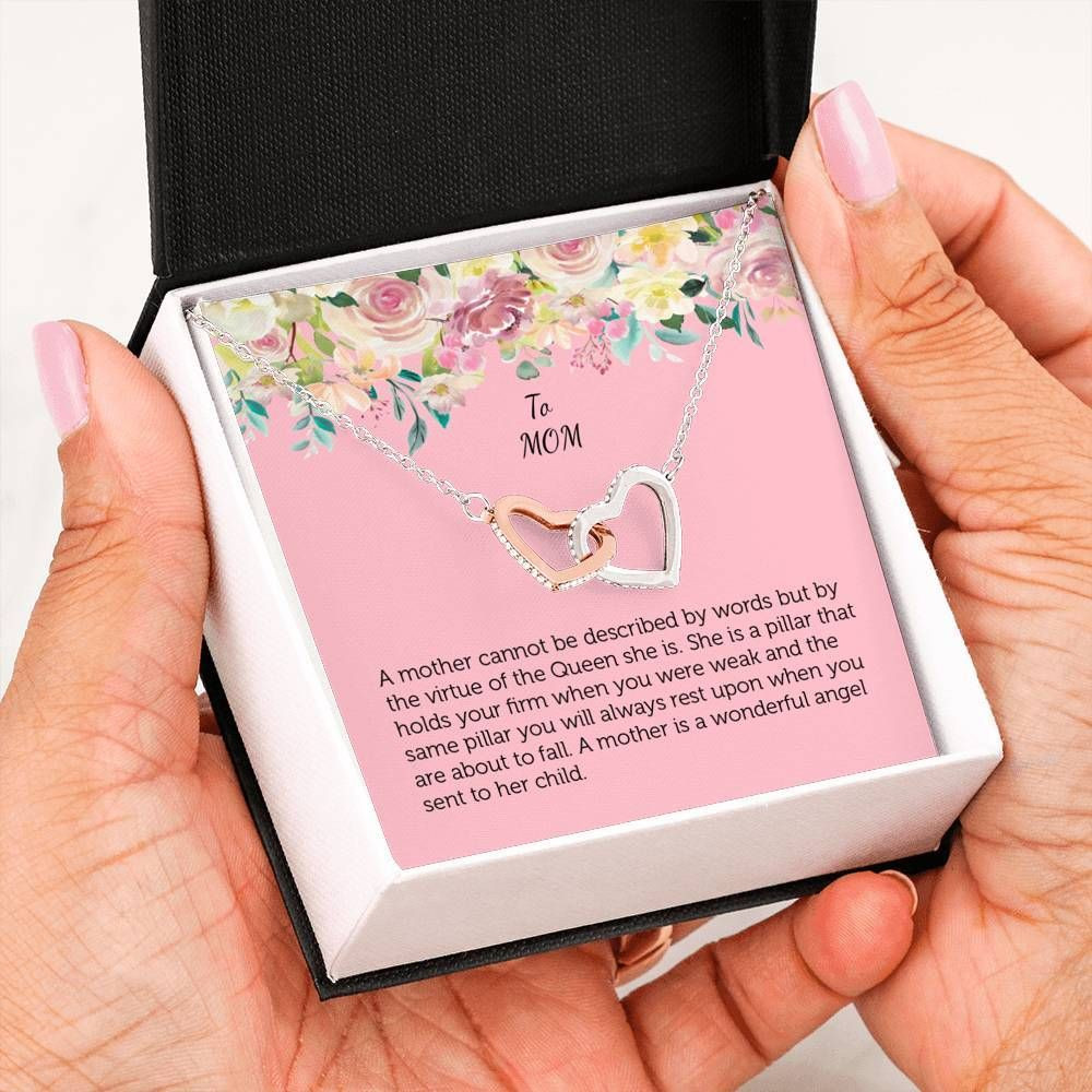 A Mother Cannot Be Described, Gift For Mom, Mothers Day Gift, Interlocking Hearts Necklace