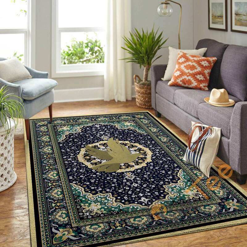 A Peace Dove With Luxurious Patterns Hippie Floor Decor Soft Living Room Bedroom Rectangle Rug