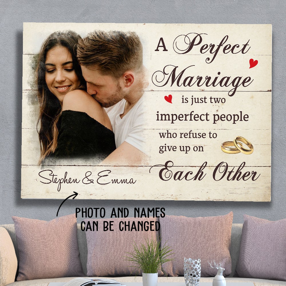 A Perfect Marriage – Personalized Custom Canvas Print