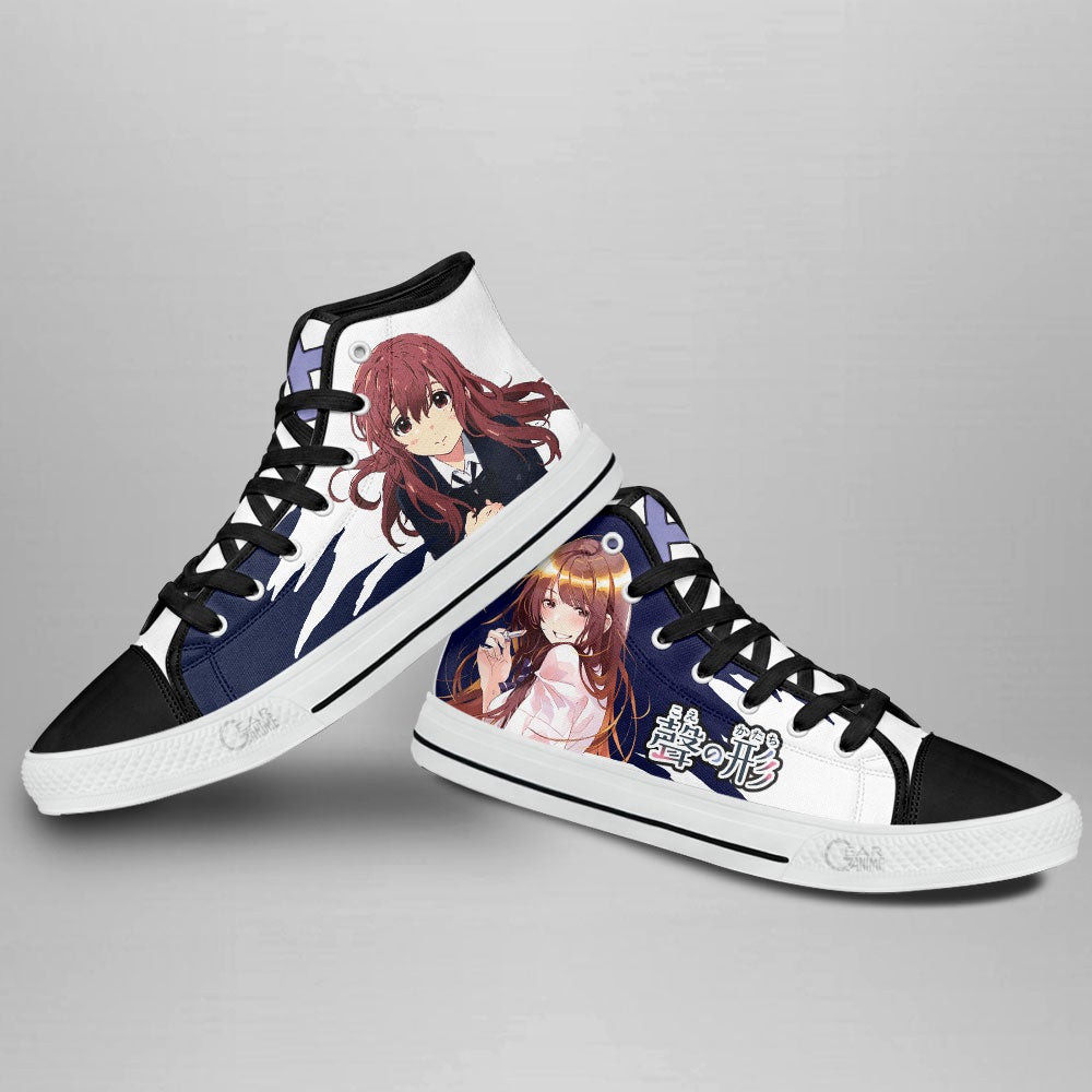 A Silent Voice Shouko Nishimiya High Top Shoes Custom Anime Sneakers