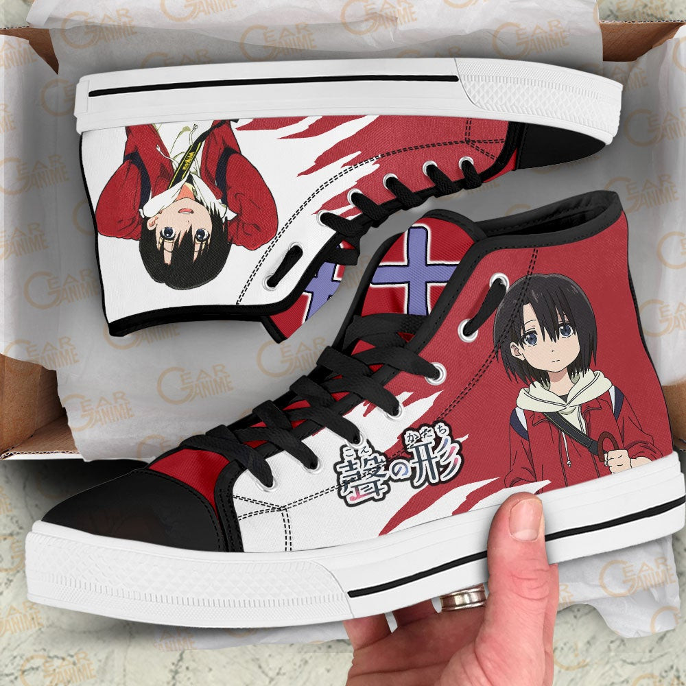 A Silent Voice Yuzuru Nishimiya High Top Shoes Custom Anime Sneakers