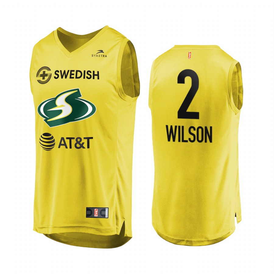 Aaliyah Wilson WNBA 2021 Draft First round Men Yellow Jersey