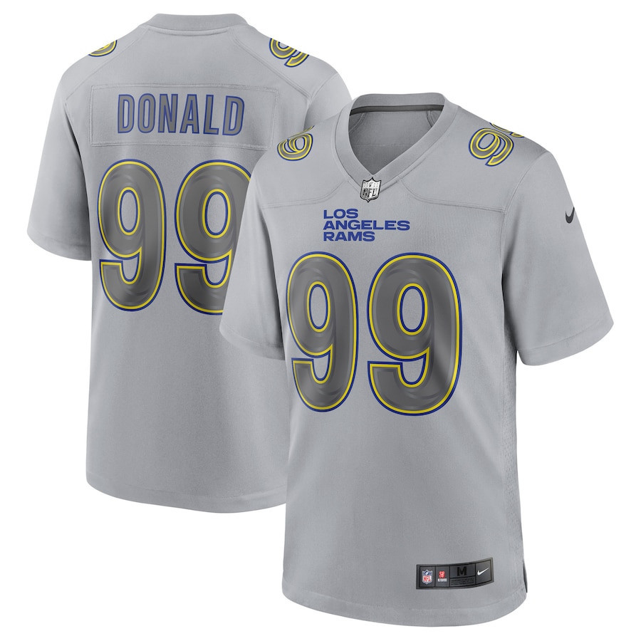 Aaron Donald 99 Los Angeles Rams Atmosphere Fashion Game Stitched Jersey – Gray