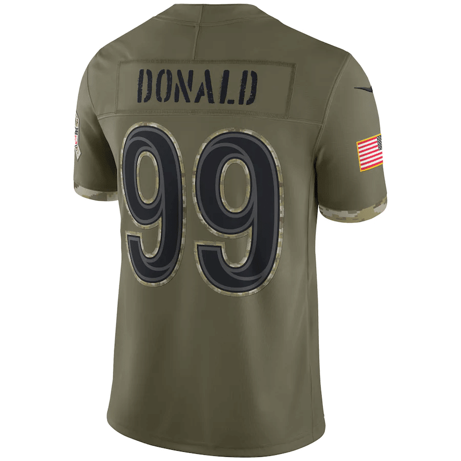 Aaron Donald Los Angeles Rams 2022 Salute To Service Limited Stitched Jersey – Olive