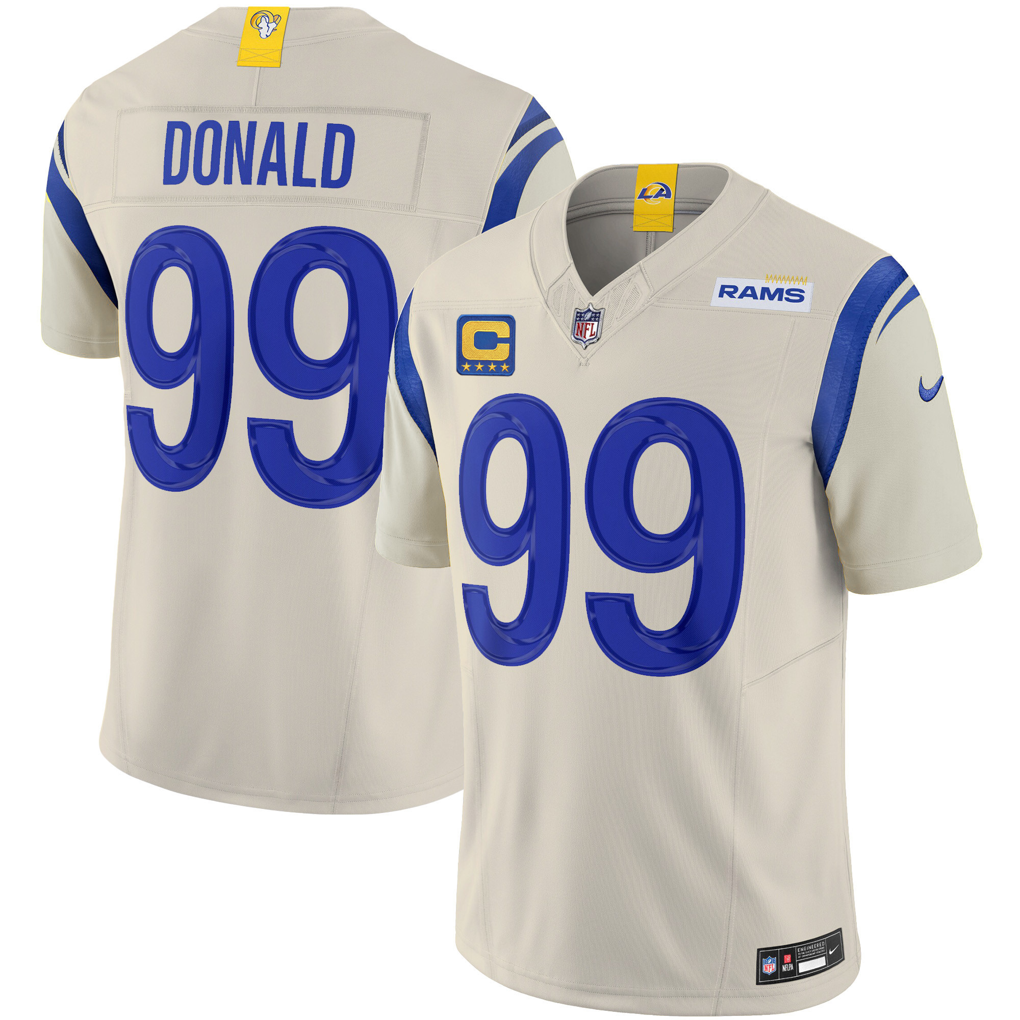 Aaron Donald Men's Los Angeles Rams Vapor Limited Bone Jersey - All Stitched 