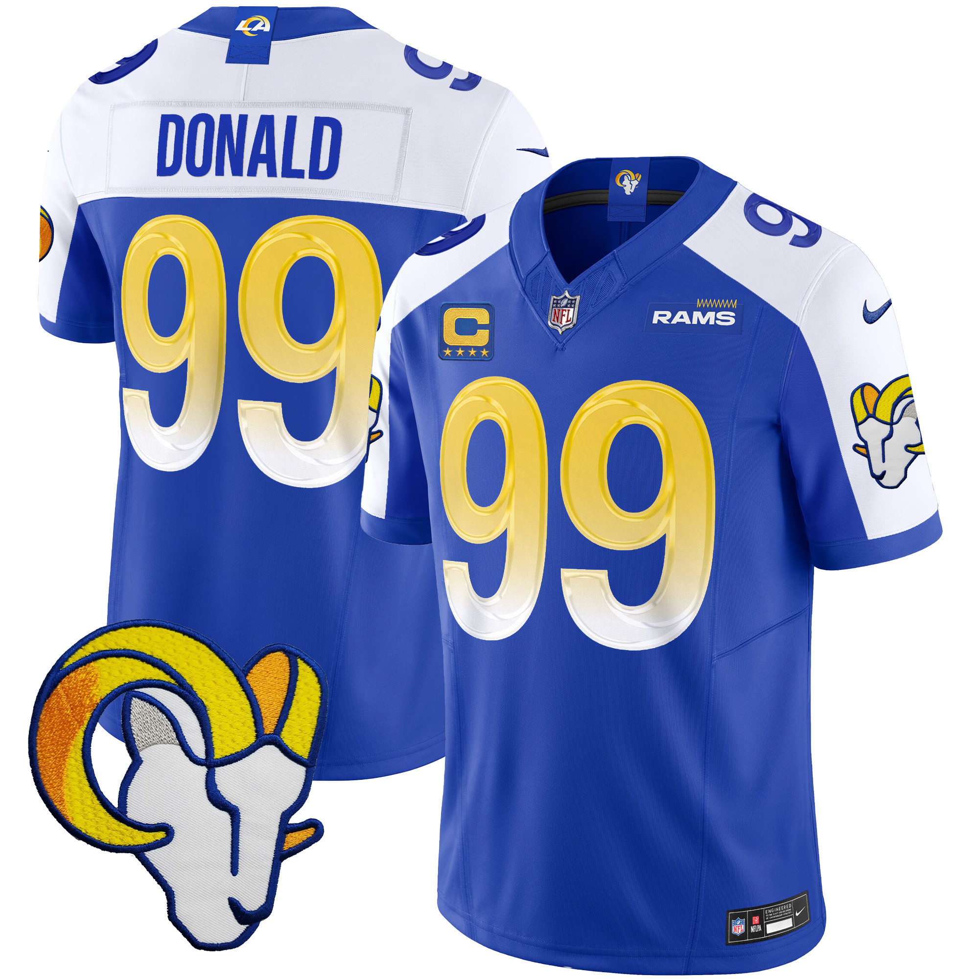 Aaron Donald Men's Los Angeles Rams Vapor Limited Royal Alternate Jersey - All Stitched 