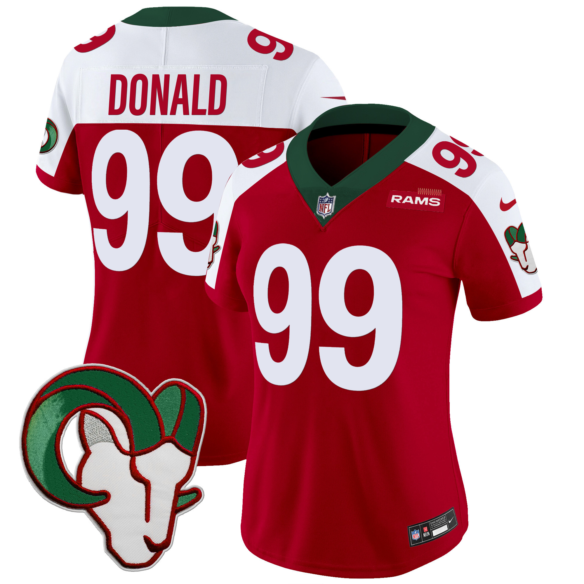 Aaron Donald Women's Los Angeles Rams Mexico Vapor Limited Red Alternate Jersey - All Stitched 