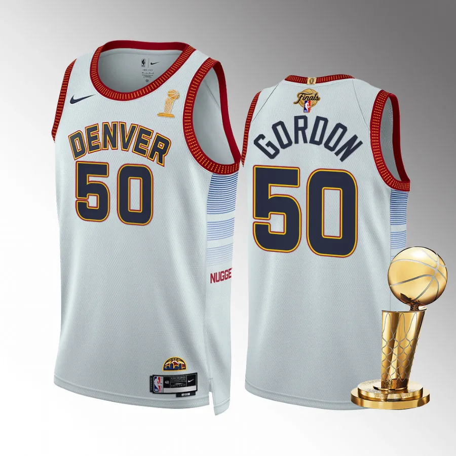Aaron Gordon 2023 NBA Finals Champions Denver Nuggets White #50 Jersey City Edition