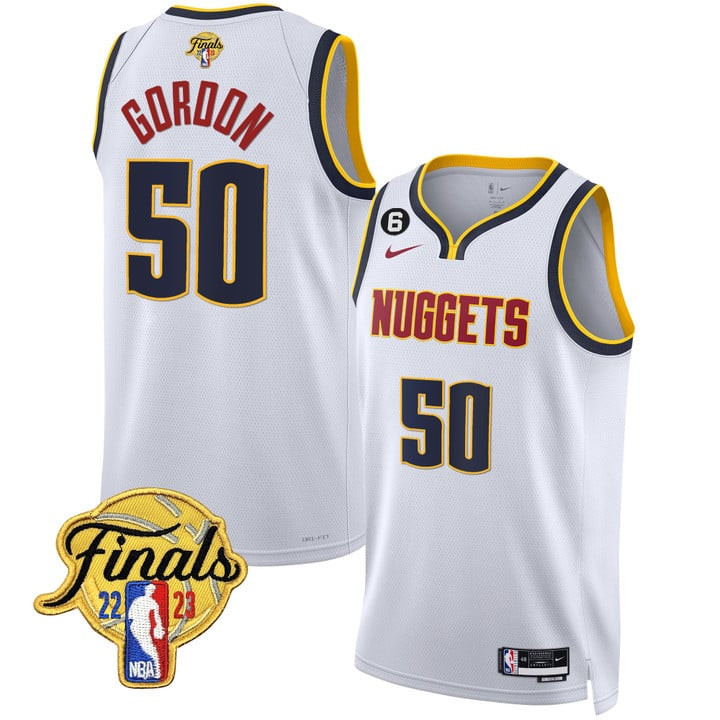 Aaron Gordon Denver Nuggets NBA Finals Patch Mile High White Jersey - All Stitched