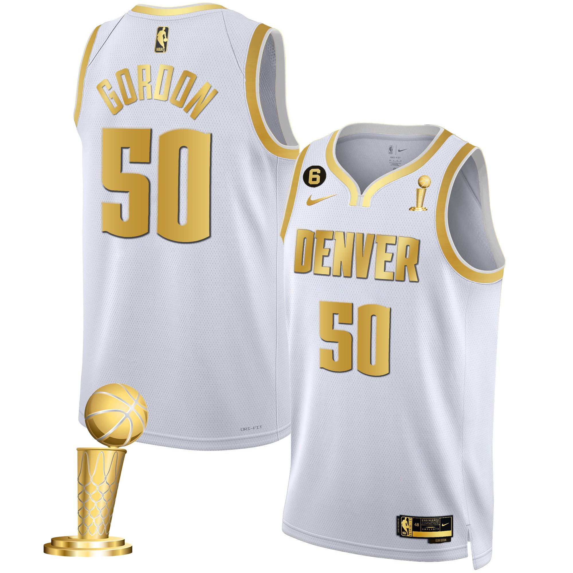 Aaron Gordon Men's Denver Nuggets 2023 Champions Black & White Gold Jersey - All Stitched