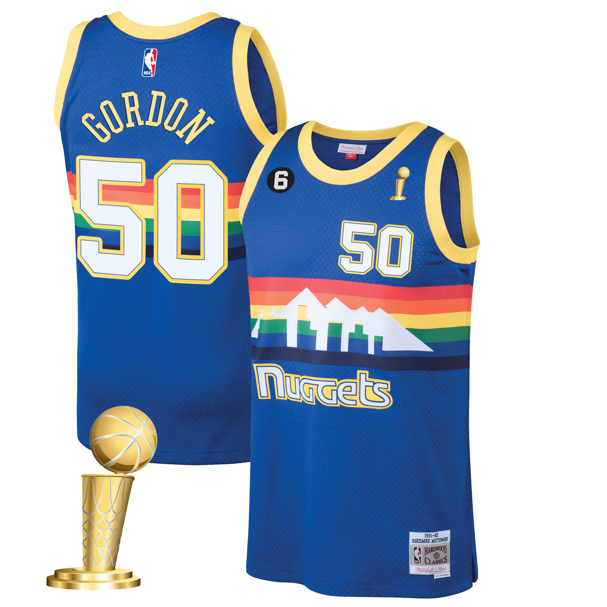 Aaron Gordon Men's Denver Nuggets 2023 Champions Collection Blue Classic Jersey - All Stitched
