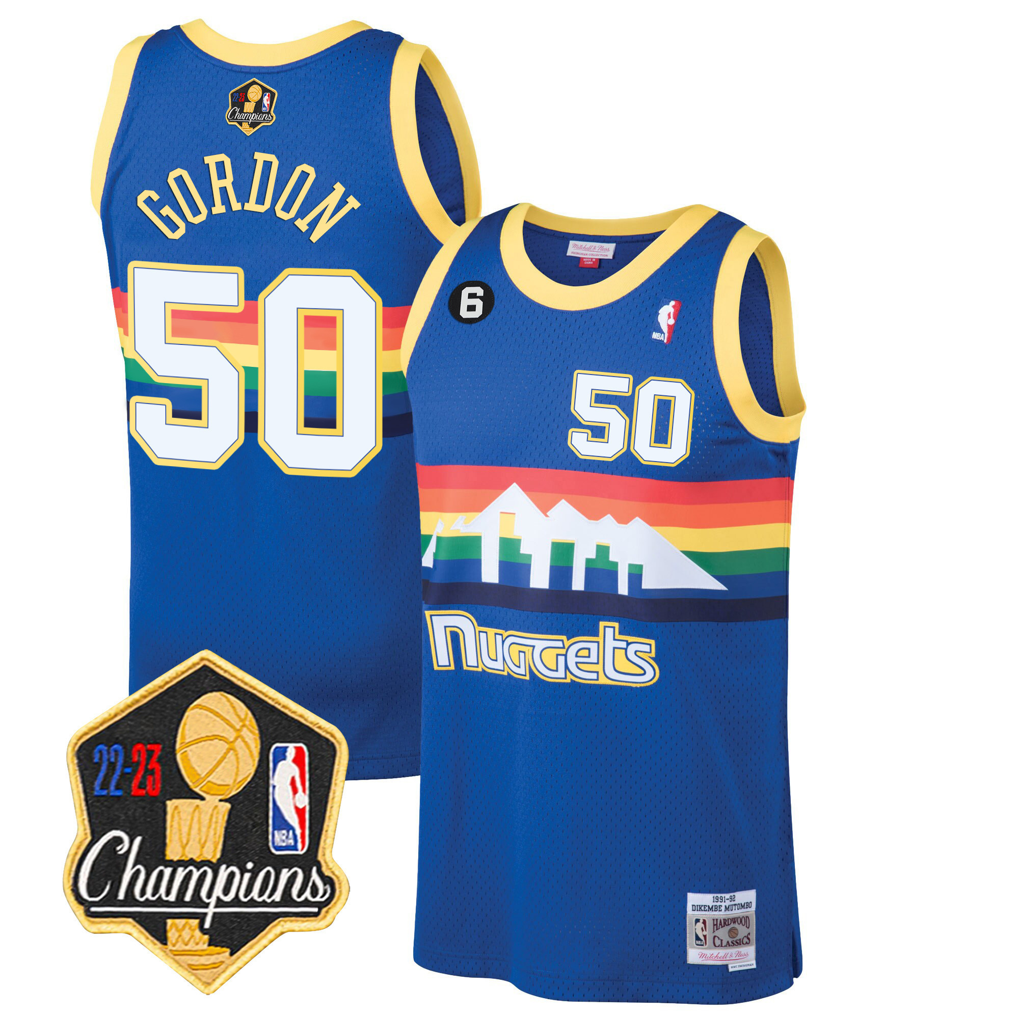 Aaron Gordon Men's Denver Nuggets 2023 Champions Limited Patch Blue Classic Jersey - All Stitched