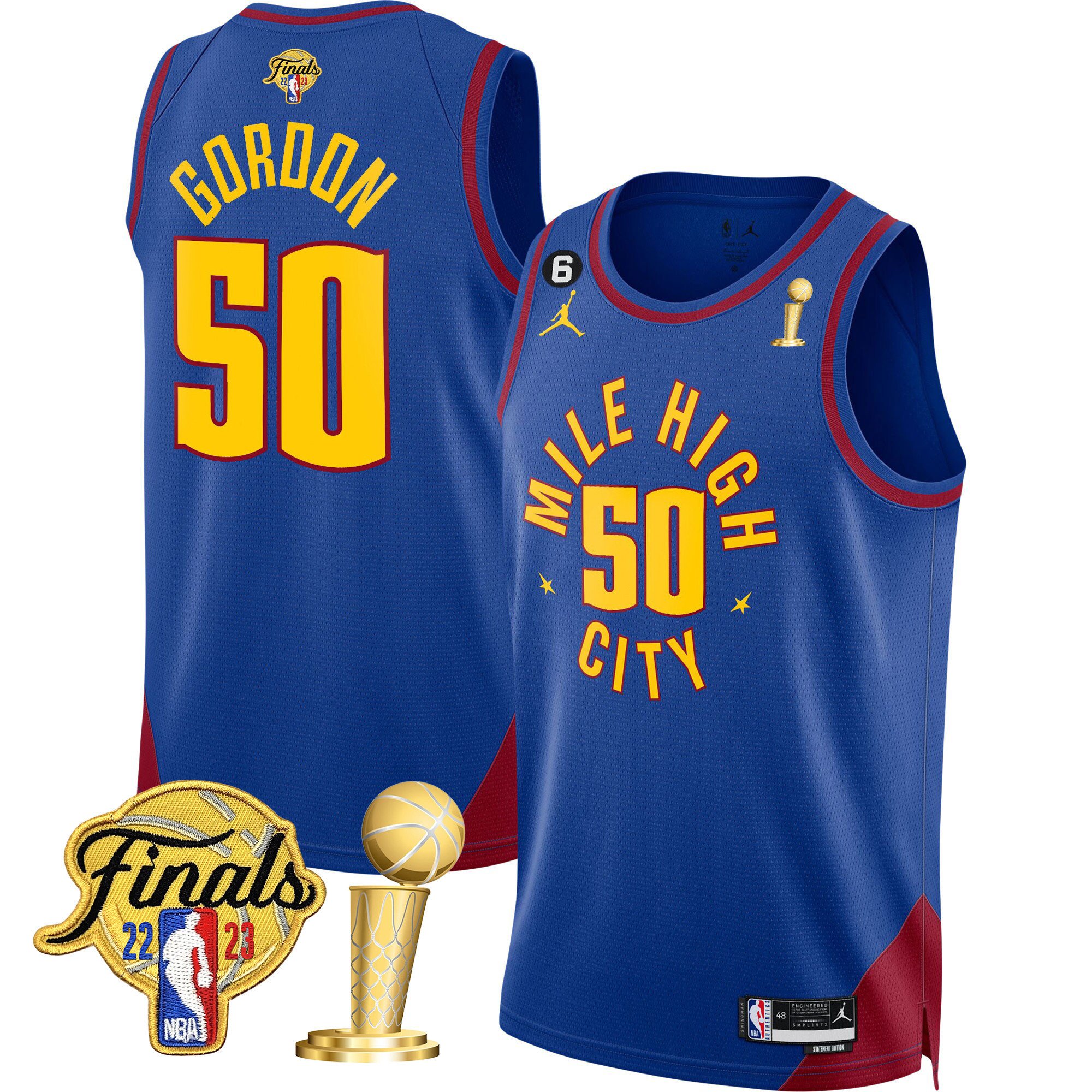 Aaron Gordon Men's Denver Nuggets 2023 Finals & Champions Patch Statement Jersey - All Stitched