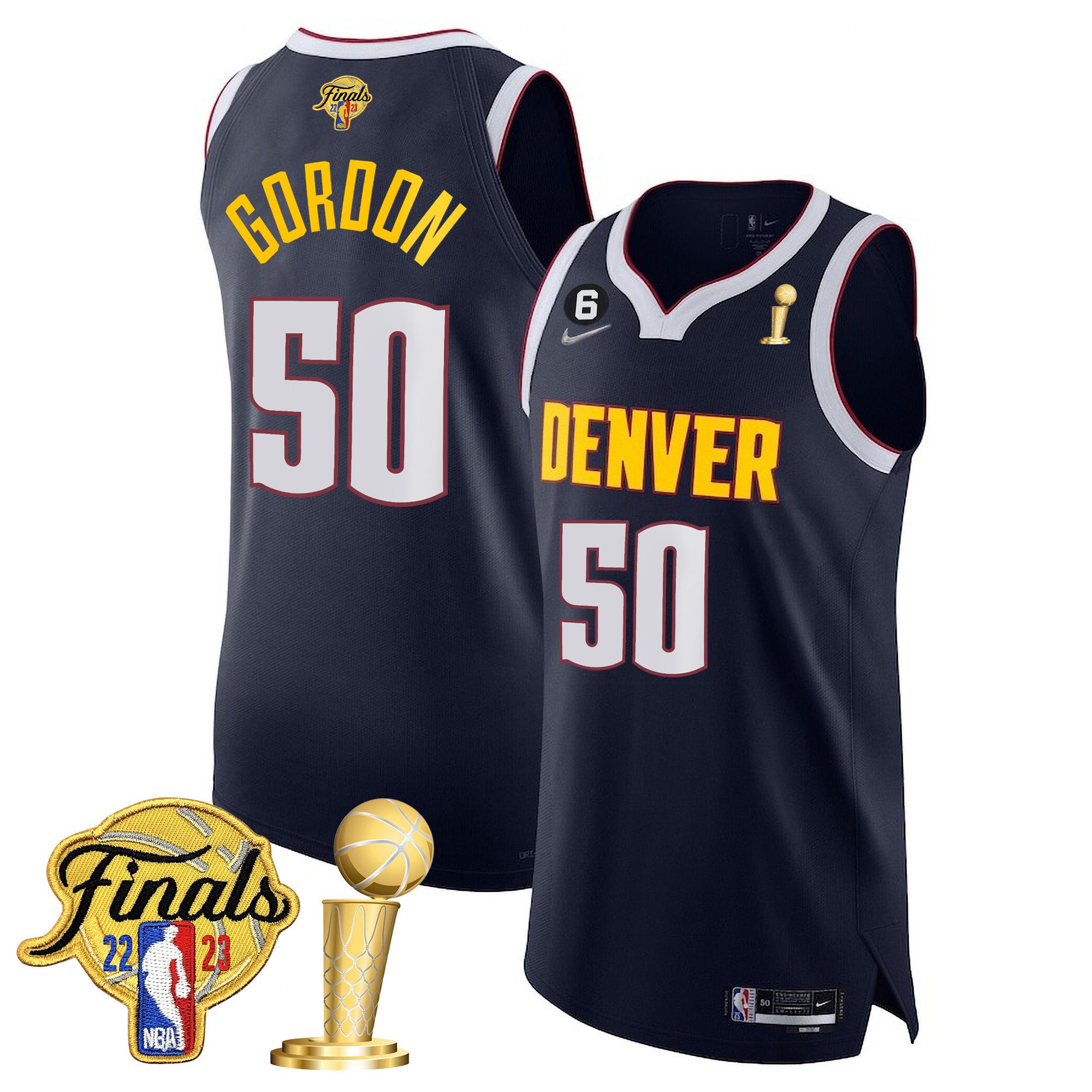 Aaron Gordon Men's Denver Nuggets 2023 Finals Patch & Champions Collection V2 Diamond Jersey - All Stitched